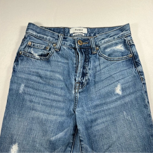 PISTOLA Jeans Skinny Fit High Rise Distressed P6626KEE-IMM Blue Size 25 - Picture 4 of 9